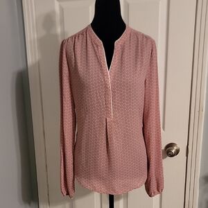 Elegant Pink Polka Dot Women's Blouse